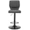 Armen Living Bardot Adjustable Height Gray Faux Leather Swivel Bar Stool LCBABABLGR - alternate 4
